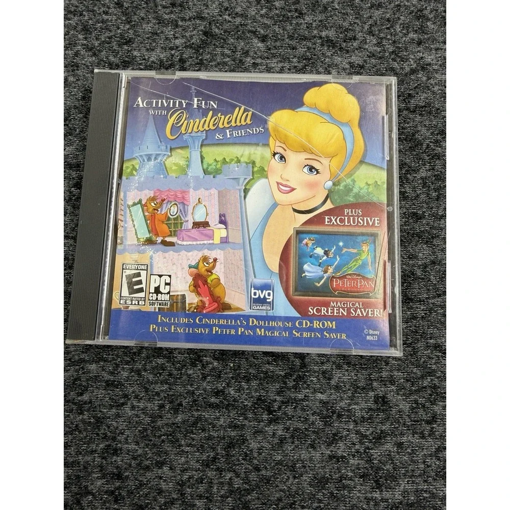 Cinderella's Dollhouse PC Game CD-ROM Lot w/ Peter Pan Screen Saver Vintage BVG